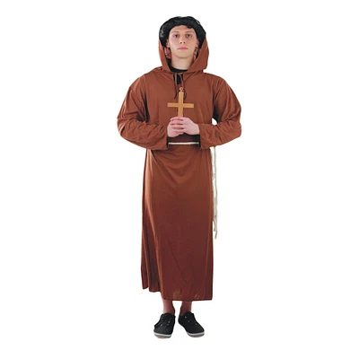 Brown Monk's Hooded Robe Teen Costume