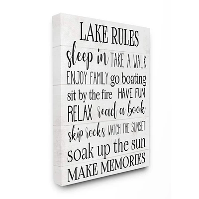 Stupell Industries Lake Rules Canvas Wall Art