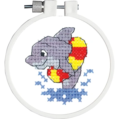 Janlynn® Kid Stitch Dolphin Splash Stamped Cross Stitch Kit