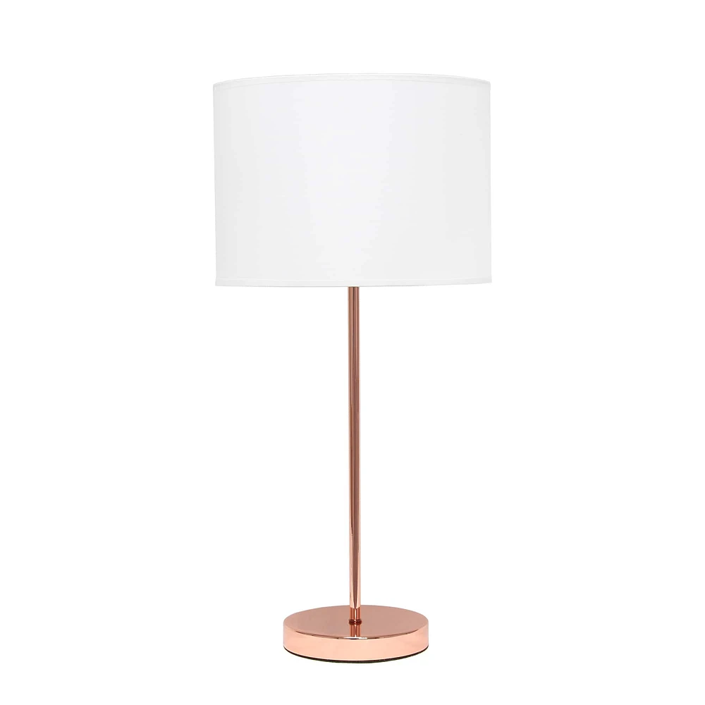 Simple Designs 23" White Fabric Shade Lamp