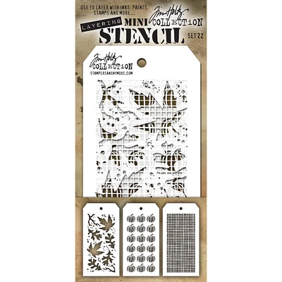 Stampers Anonymous Tim Holtz® Mini #22 Layered Stencil Set