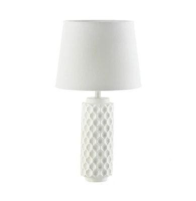 20" White Honeycomb Table Lamp