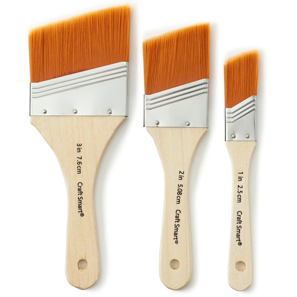 Gold Taklon Large Area Angular Brush Pack by Craft Smart®