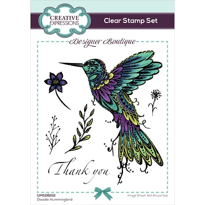 Creative Expressions Designer Boutique Doodle Hummingbird Clear Stamp Set