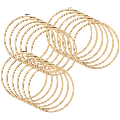 18 Pack: 12" Round Bamboo Embroidery Hoop by Loops & Threads™