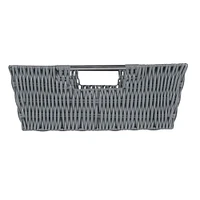 Simplify Charcoal Shelf Storage Rattan Tote Basket