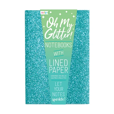 OOLY Oh My Glitter! Aquamarine & Sapphire Notebooks, 3ct.
