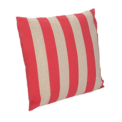 Hello Honey® 20" & Natural Cotton & Linen Striped Pillow