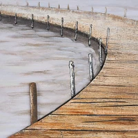 Wooden Dock Landscape Framed Wall Art