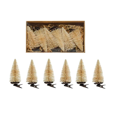 Hello Honey Sisal Bottle Brush Tree Clip-on Ornaments Boxed Set