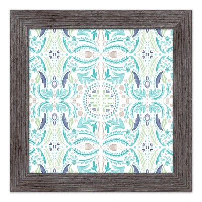 Blue Watercolor Pattern Western Framed Print