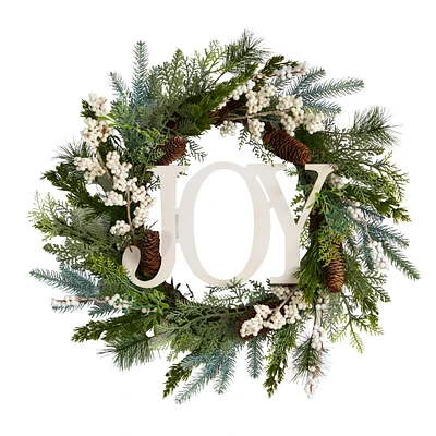 24" Christmas Joy Holiday Wreath