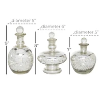 Silver Glass Vintage Decorative Jar Set