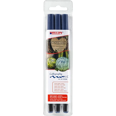 10 Packs: 3 ct. (30 total) Edding® 1255 Steel Blue Calligraphy Pen Set