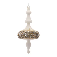 6ct. 8" White, Gold & Silver Glass Finial Ornaments