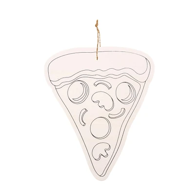 24 Pack: Pizza Color-In Wood Ornament by Creatology™