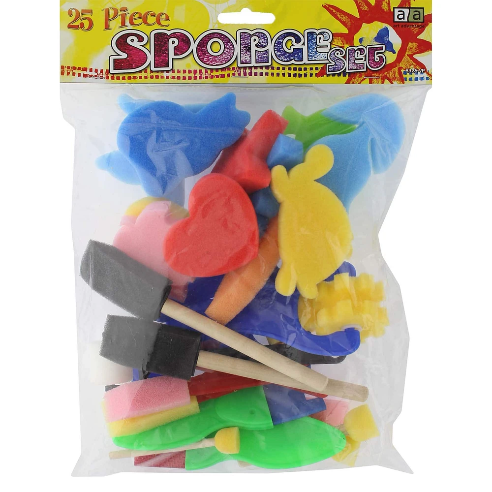 Art Advantage® Mixed 25 Piece Sponge Set