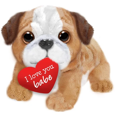 First and Main Valentine Bruno Bulldog Stuffed Animal