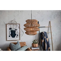 16" Boho Natural Woven Rattan Sculptural Pendant Light