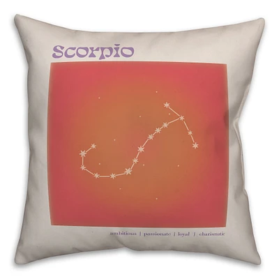 18" Retro Scorpio Horoscope Spun Poly Pillow