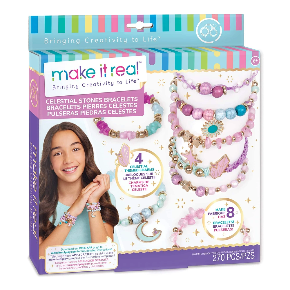 8 Pack: Make It Real™ Celestial Stones Bracelets Kit