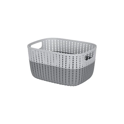 Simplify Medium 2-Tone Decorative Storage Basket