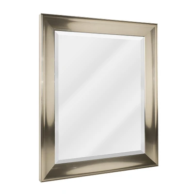 Head West Brushed Nickel Framed Beveled Accent Vanity Mirror