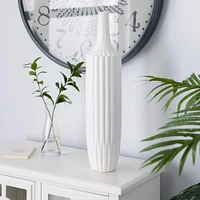 23" White Ceramic Modern Vase
