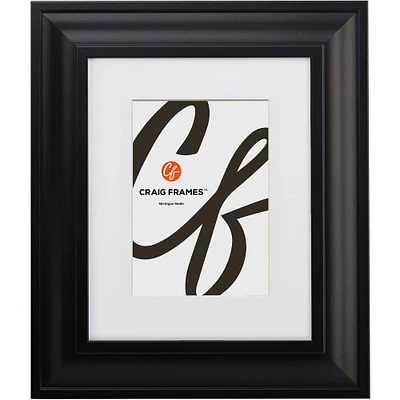 Craig Frames Upscale Satin Black Picture Frame with Mat