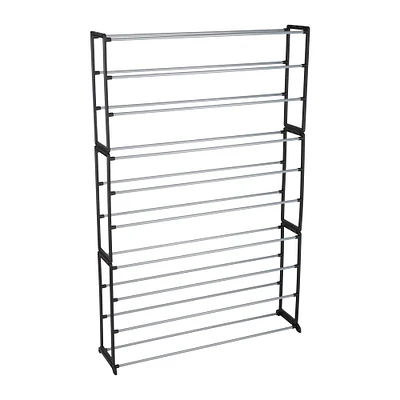 Simplify Black 50 Pair Shoe Organizer Rack