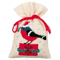 Vervaco Christmas Bird & House Counted Cross Stitch Sachet Bags Kit