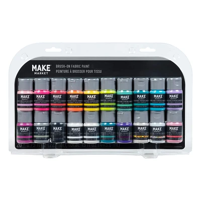 6 Packs: 20 ct. (120 total) Pastel Brush-On Fabric Paint Set by Make Market®