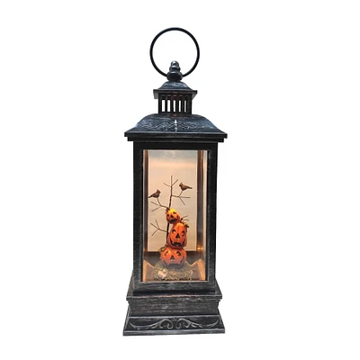 11" LED Lighted Halloween Lantern with Stacked Pumpkins