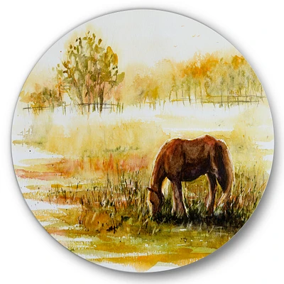 Designart - Horse Grazing On A Meadow