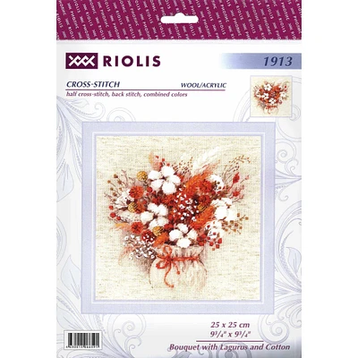 RIOLIS Bouquet with Lagurus & Cotton Cross Stitch Kit