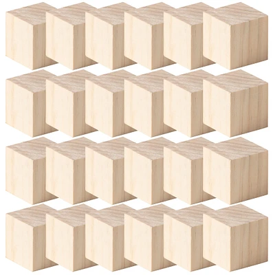 24 Pack: 1.5" Square Wood Block by Make Market®