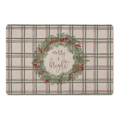 Merry & Bright Plaid Floor Mat