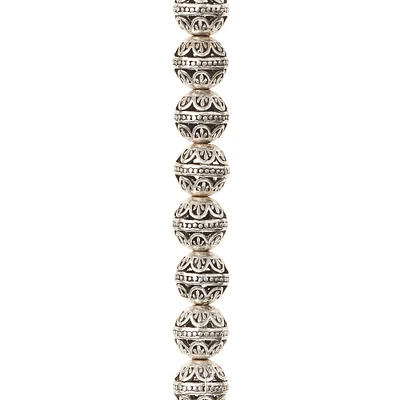 Silver Metal Filigree Round Beads, 10mm by Bead Landing™