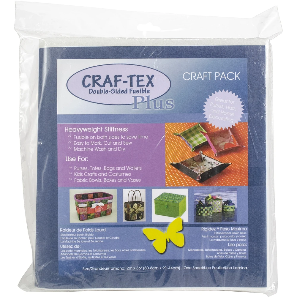 Bosal Craf-Tex Plus Double-Sided Fusible Foam Craft Pack, 20" x 36"