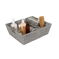 Simplify Shelf Storage Rattan Tote Basket