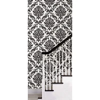 NuWallpaper Ariel Black & White Damask Peel & Stick Wallpaper