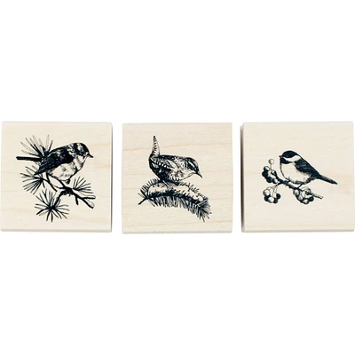 Inkadinkado® Winter Bird Wood Stamps