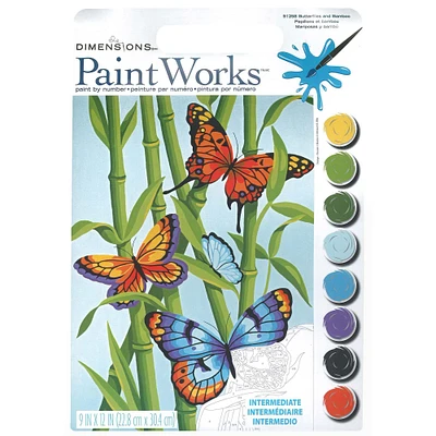 Dimensions® PaintWorks™ Butterfly & Bamboo Paint By Number Kit