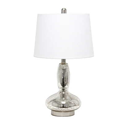 Lalia Home 23.5" Glass Dollop Table Lamp with White Fabric Shade