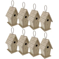 8 Pack: 8.5" Tall Wood Birdhouse by Make Market®