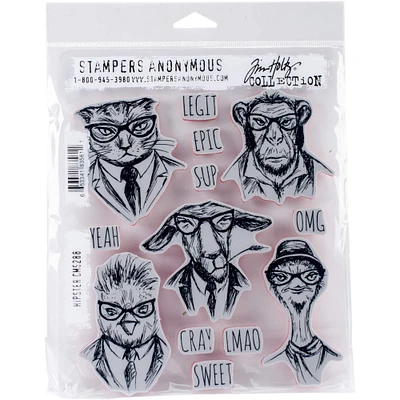 Stampers Anonymous Tim Holtz® Hipster Cling Stamp Set