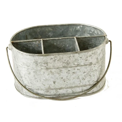 Metal Bucket with 4 Compartments & Handle