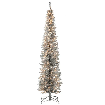 7ft. Pre-Lit Silver Tinsel Artificial Christmas Tree