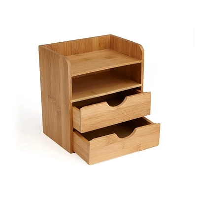 Mind Reader Bamboo 4 Tier Desk Organizer