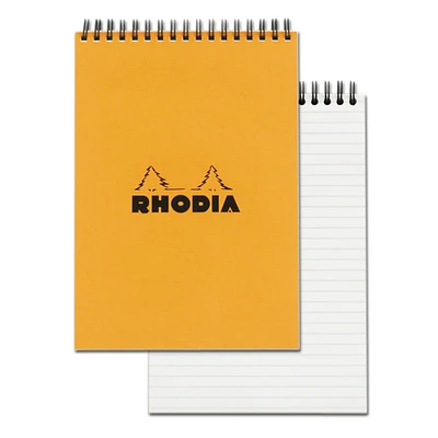 Rhodia® Orange Ruled Wire-Bound Pad, 6" x 8.25"